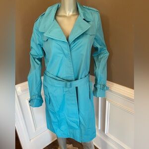 NWT Talbots Aqua Blue Trench Coat size 14
